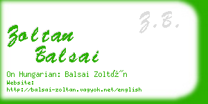 zoltan balsai business card